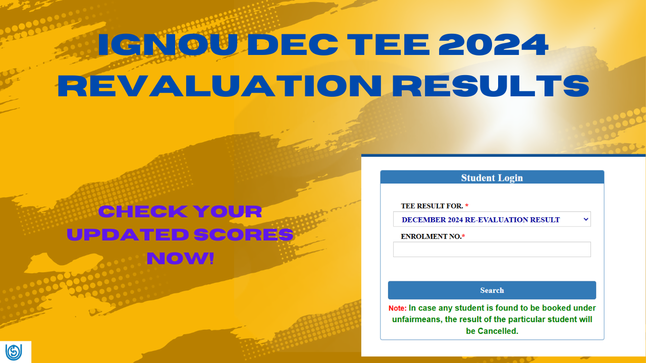 IGNOU Dec TEE 2024 Revaluation Results