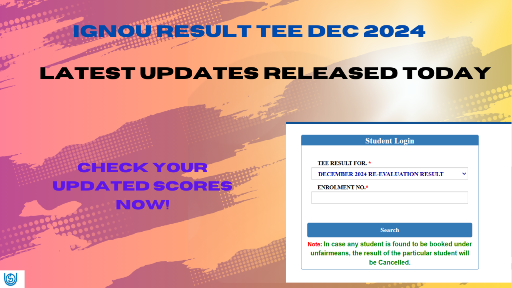 IGNOU Result TEE Dec 2024