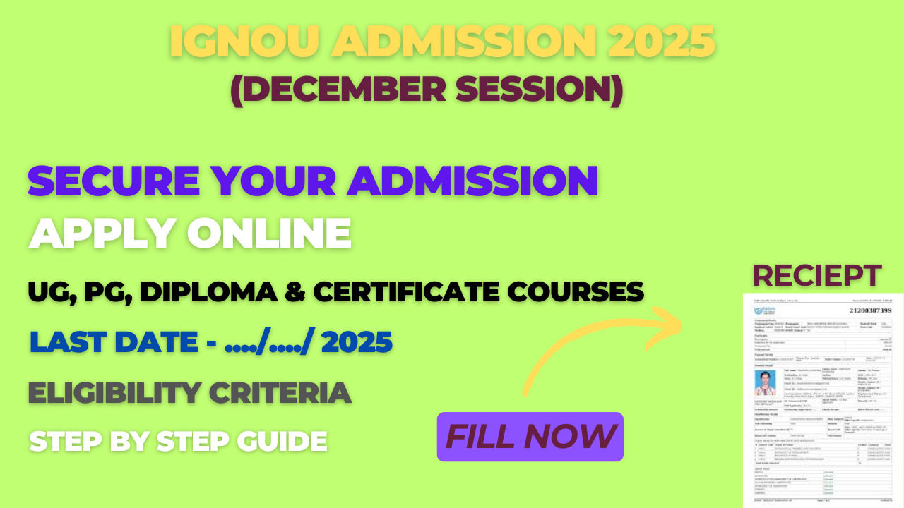 IGNOU Admission 2025 (December Session)