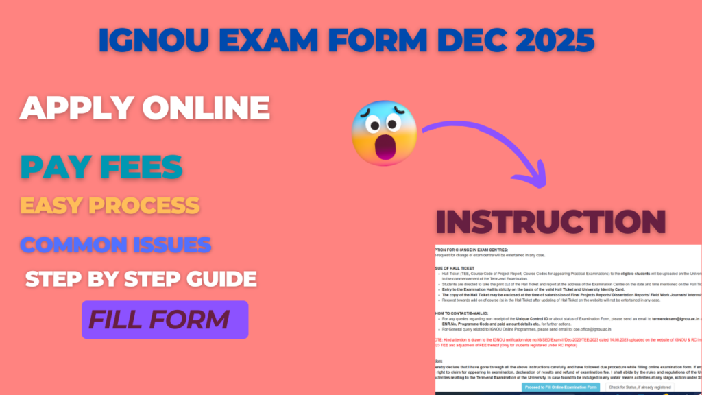 IGNOU Exam Form December 2025